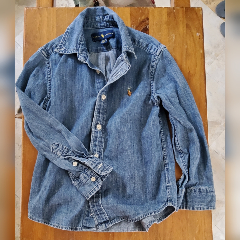 Ralph Lauren Blue Denim Button-Up Shirt 4T